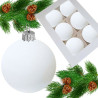 Bombki choinkowe szklane 8cm białe wapno - 6szt/op.