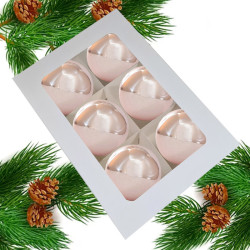 Bombki choinkowe szklane 80mm róż perła, bombki różowe perłowe 8cm, opakowanie bombek, bombki glamour