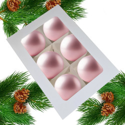 Bombki choinkowe szklane 80mm róż matowe, bombki jasno różowe 8cm, opakowanie bombek, bombki glamour
