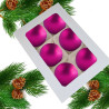 Bombki choinkowe szklane 80mm róż matowe, bombki ciemno różowe 8cm, opakowanie bombek, bombki glamour, ciemny róż