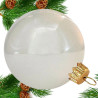 Bombki choinkowe szklane 100mm biała perła, bombki białe 10cm, opakowanie bombek, bombki glamour na choinkę