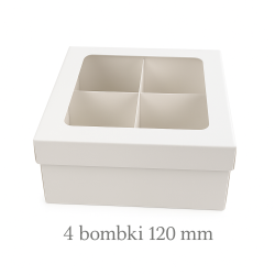 Opakowanie na bombki 12cm, zbiorcze opakowania na bombki, pudełko na bombki z kartonu białego, z okienkiem, gruby karton