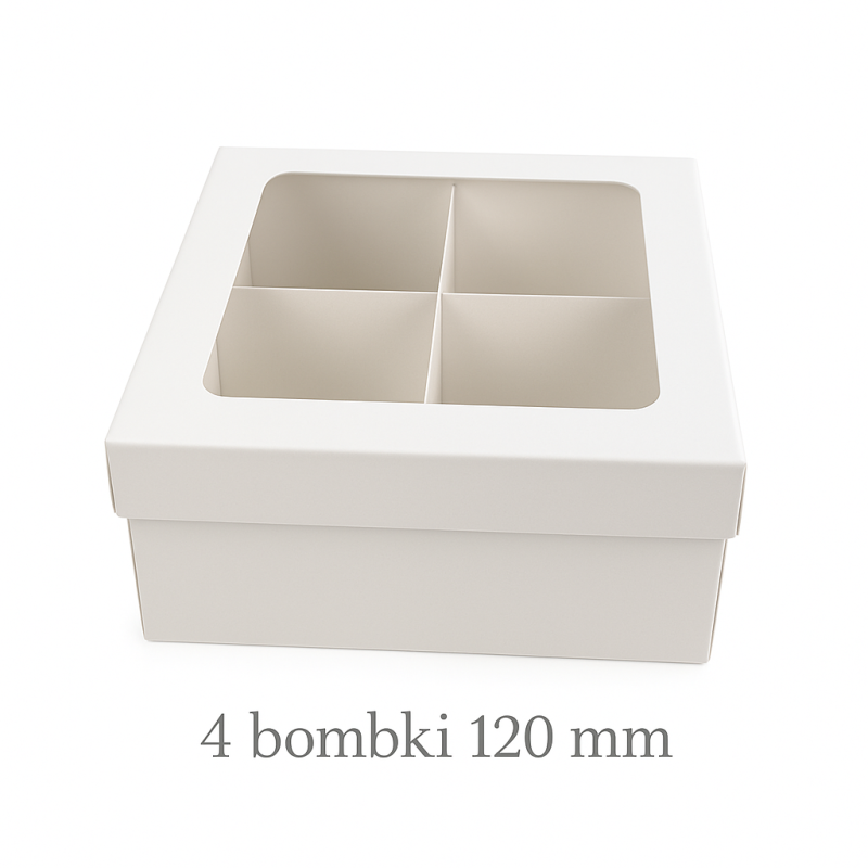 Opakowanie na bombki 12cm, zbiorcze opakowania na bombki, pudełko na bombki z kartonu białego, z okienkiem, gruby karton