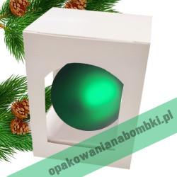 Opakowanie na bombki 10cm, pojedyncze opakowania na bombki, jednostkowe, kartonik, z kartonu białego, z okienkiem, gruby karton